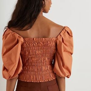 NWT Anthropologie X Mare Puff Sleeve Salina Smocked Crop Top